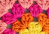 ‘마음도 매일 돌봄’: 정신건강 지키는 실천 루틴 주목받아 Vibrant crochet granny square pattern in yellow, orange, and pink.